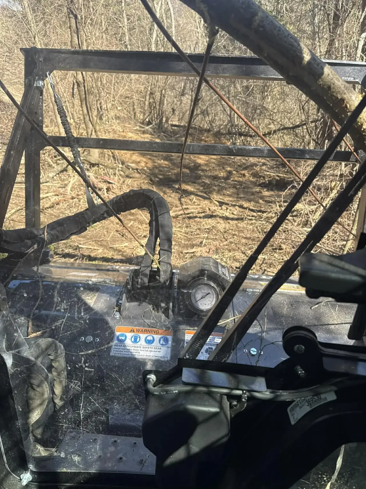 Operator view from mulcher cab